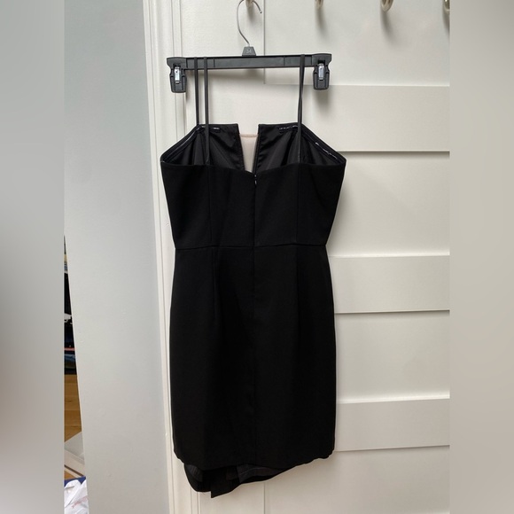 Liv Foster Designer Black Asymmetrical Strapless mini dress - Picture 3 of 8